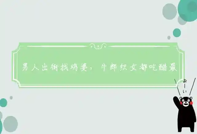 男人出街找鸡婆,牛郎织女都吃醋是什么生肖