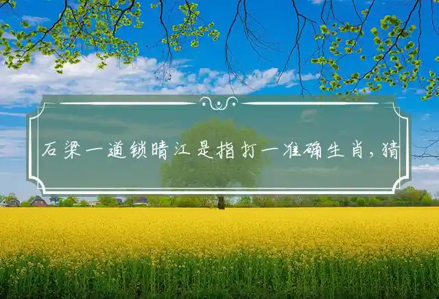 是指打一准确生肖,猜打一最佳成语释义解释是什么生肖