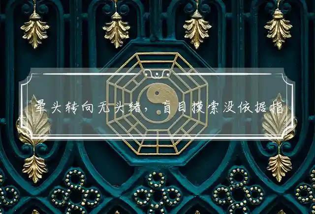 晕头转向无头绪,盲目摸索没依据是什么生肖
