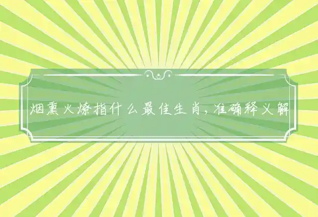 烟熏火燎是什么生肖