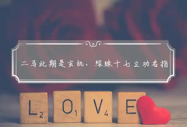 二马此期是玄机,绿珠十七立功名是什么生肖