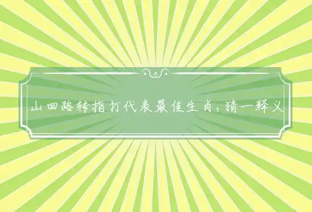 山回路转指打代表最佳生肖,猜一释义成语精选解释!