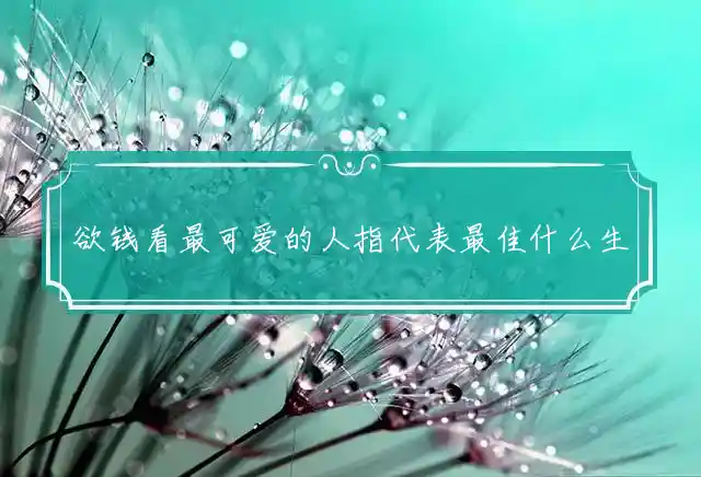 欲钱看最可爱的人是什么生肖