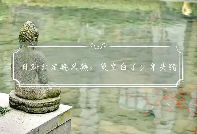 日斜云定晚风熟,莫空白了少年头是什么生肖