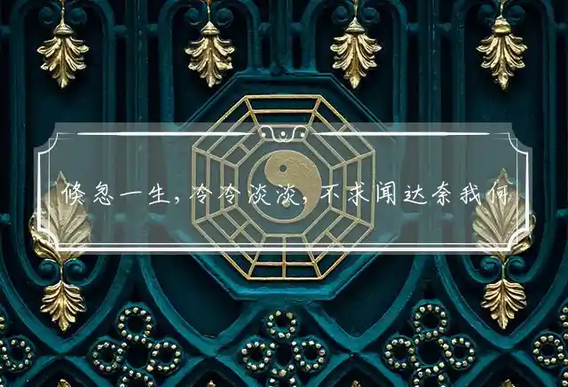 倏忽一生,冷冷淡淡,不求闻达奈我何?指的最佳生肖词语,精选释义解释