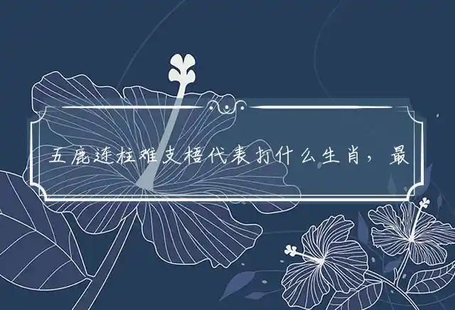 五鹿连柱难支梧是什么生肖