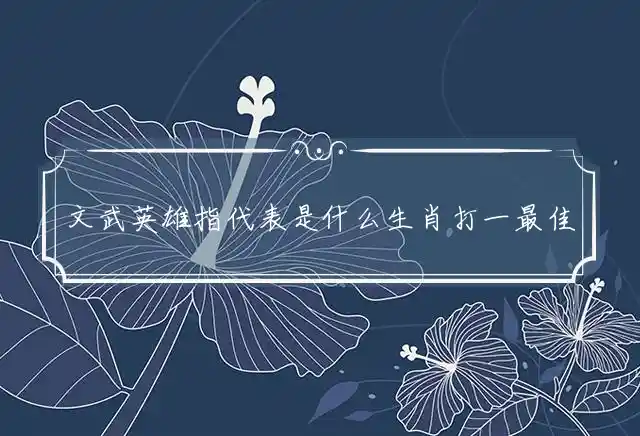 文武英雄是什么生肖