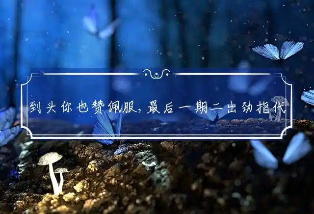 到头你也赞佩服,最后一期二出劲是什么生肖