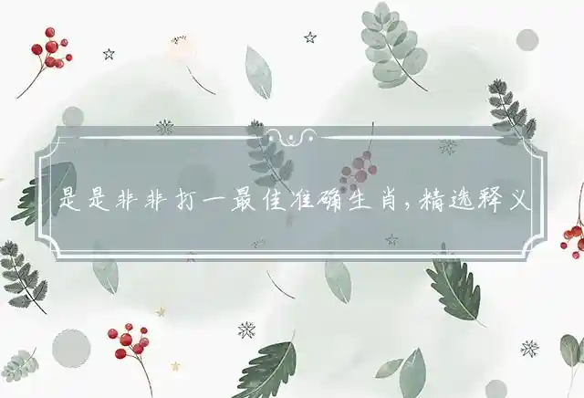 是是非非是什么生肖