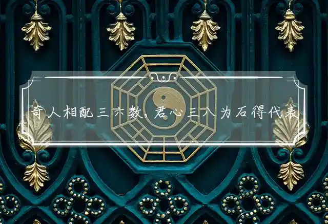 奇人相配三六数,君心三八为石得是什么生肖