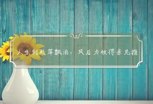 人生到处萍飘泊,风后力牧得亲见是什么生肖