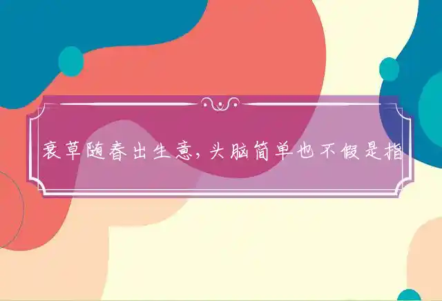 衰草随春出生意,头脑简单也不假是什么生肖