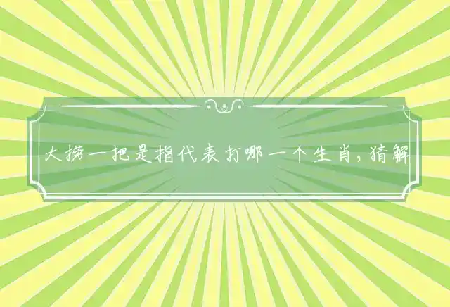 大捞一把是什么生肖