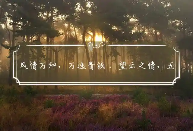 风情万种,万选青钱 。望云之情,五月披裘是什么生肖